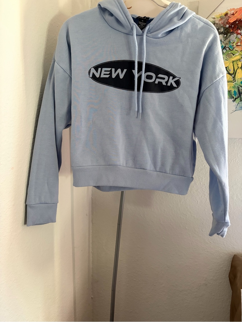 Justify Light Blue 'NEW YORK' Crewneck Hoodie